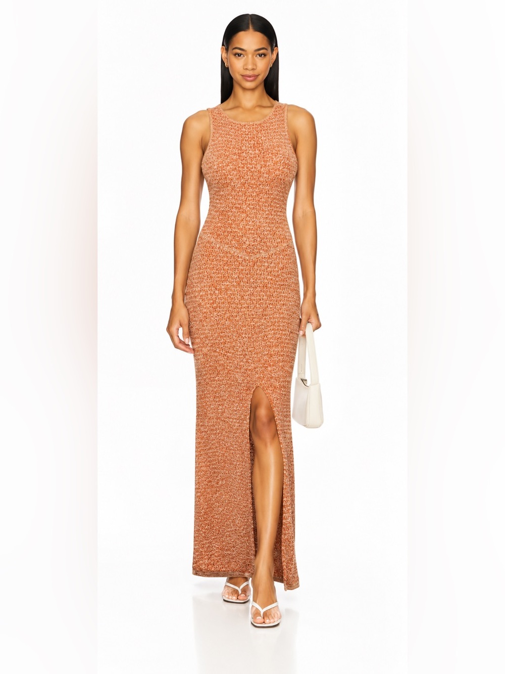 Free People FP Beach Melon Combo Terry Knit Halter Maxi Dress XL NWT